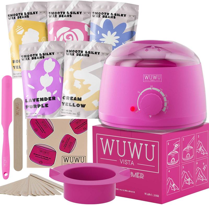 Waxing Kit, 1 Set Hair Removal Wax Warmer Kit for Face & Body & Bikini, Waxing Supplies for Women & Men Home Use