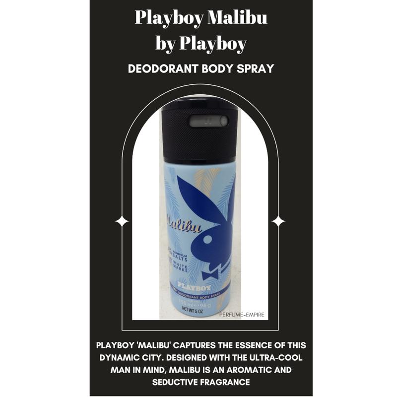 Playboy Malibu (anti white marks) by Playboy Deodorant Body Spray men 5.0   5 oz