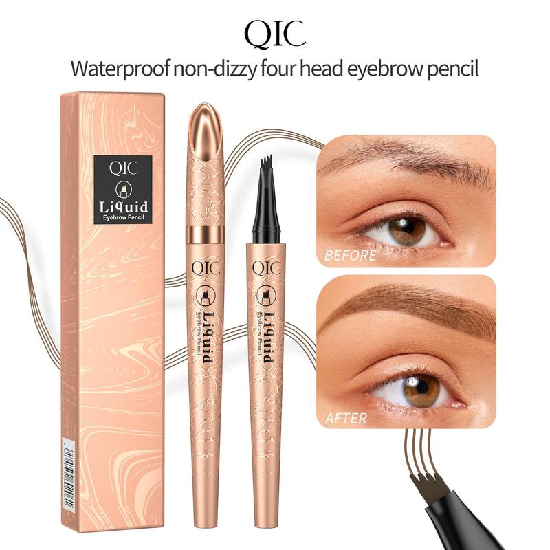 Eyebrow Pencil with Micro-fork Tip Applicator, Long Lasting Eyebrow Pencil, Brow Styling Brush, Eye Brow Makeup Tool, Makeup Accessories, Christmas Gift