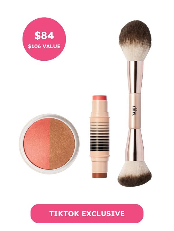 DIBS Beauty Sweet Cheeks Set - Desert Island Duo Cream Blush & Bronzer, Duet Baked Blush, and Duo Brush Face