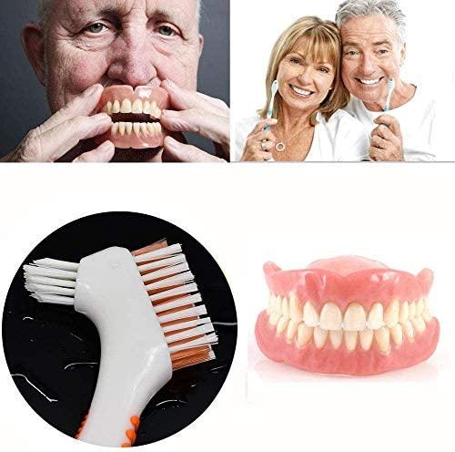 3 Pack Denture Cleaning Brush Set Hard Denture  Portable Denture  Cleaning Brush Double Sided Denture Brush for Denture Care