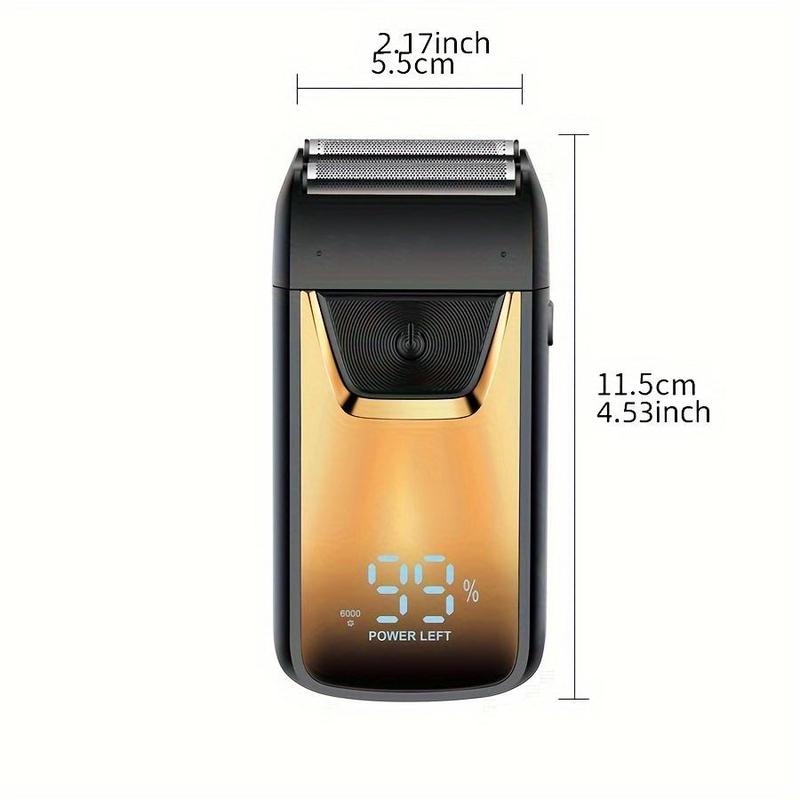 Three Speed Adjustable Electric Shaver, Rechargeable Electric Razor with Intelligent Digital Display, Professional Beard Trimmer for Men