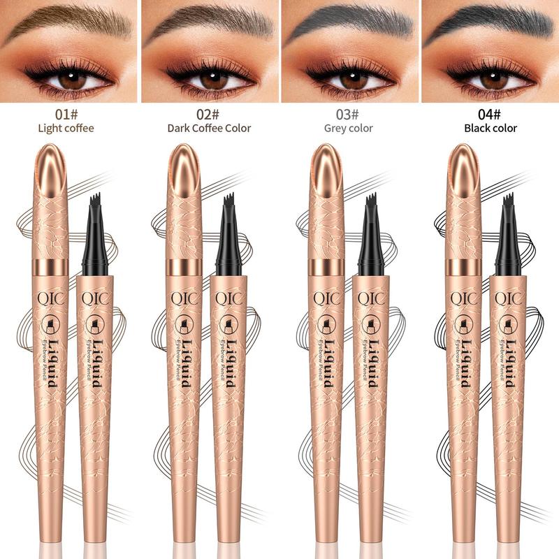 Eyebrow Pencil with Micro-fork Tip Applicator, Long Lasting Eyebrow Pencil, Brow Styling Brush, Eye Brow Makeup Tool, Makeup Accessories, Christmas Gift