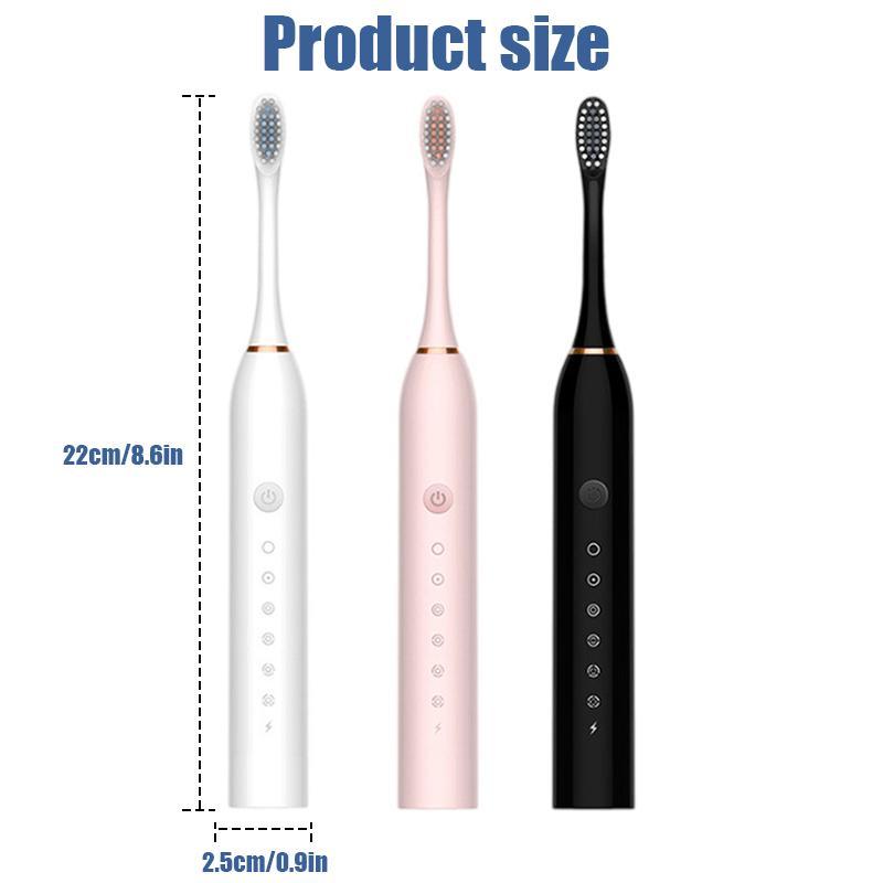 Electric Toothbrush, 3 Counts Electric Ultrasonic Toothbrush with 12pcs Replacement Brush Heads, Portable Waterproof Toothbrush for Adults & Children