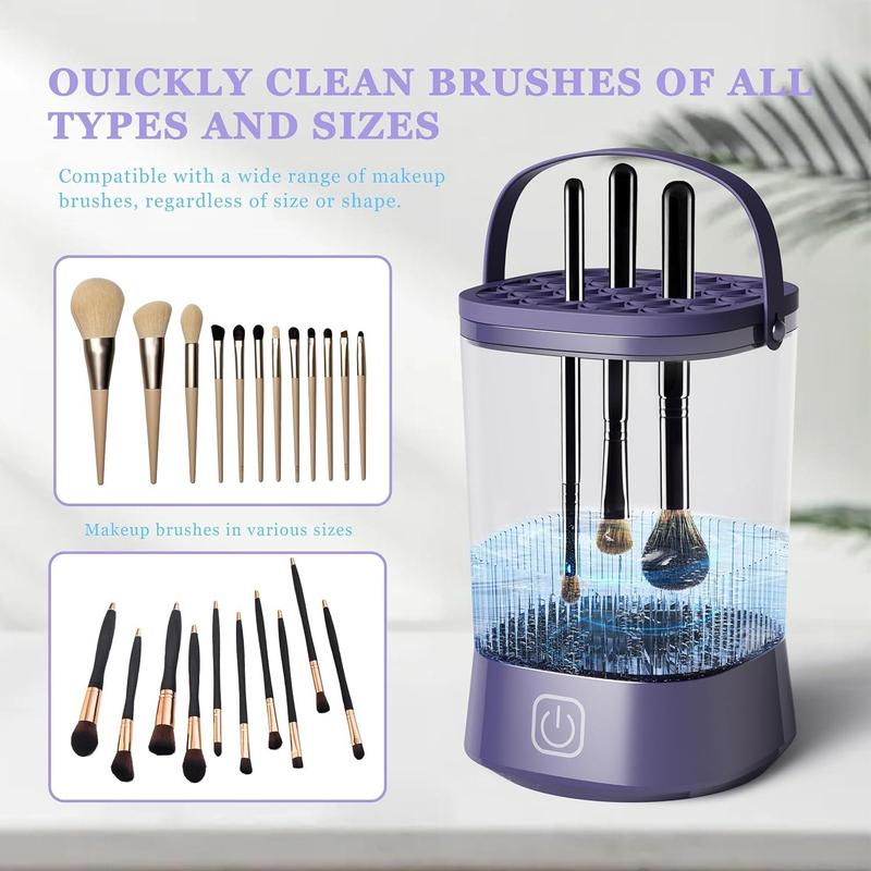 Electric Makeup Brush Cleaner, Portable USB Rechargeable Quick Cleaner, Brush Cleaning Tool, Gentle Brush Care, Easy to Use and Clean, Christmas Gift