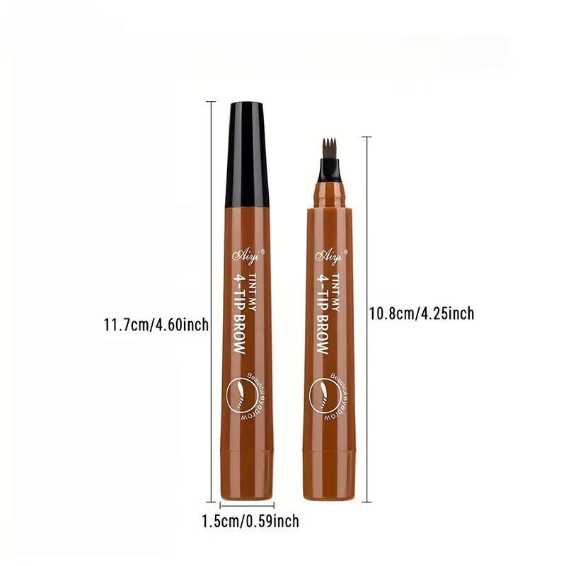 4 Fork Tip Design Liquid Brow Pencil, Waterproof Long Lasting Eyebrow Pencil, Brow Styling Pen, Brow Shading & Filling Pencil, Brow Brush Makeup Tool, Eye Brow Makeup Products