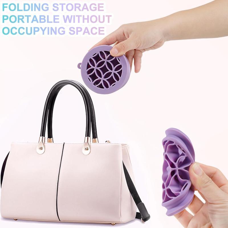 Makeup Brushes Cleaner Mat with Brush Storage Holder,Folding Portable Washing Tool for Makeup Brush Cleaning,2 In 1 Silicone Brush Cleaner Pad & Cosmetic Brush Organizer Rack