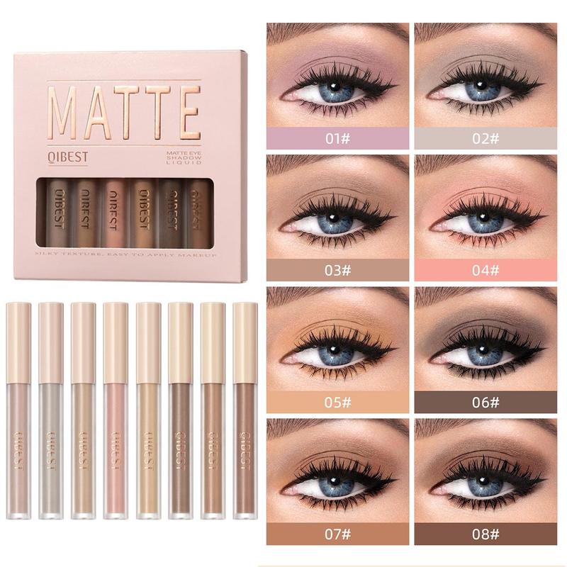 Matte Liquid Eyeshadow Set, 8 Counts Long Lasting Shimmering Eyeshadows, High Pigmented Eye Makeup Products For All Styles and Occasions