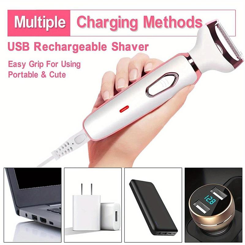 4 in 1 Multi-use Electric Eyebrow Trimmer Set, 1 Box Portable Rechargeable Eyebrow Shaver, Wet & Dry Electric Hair Shaving Tool for Face, Nose, Leg, Christmas, Fall, Winter Gift, Christmas Gift