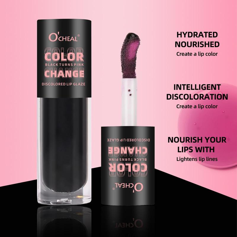 Color Changing Lip Gloss, 1 Count Moisturizing Lip Gloss, Glossy Lip Glaze, Plumping Lip Oil for Girls & Women