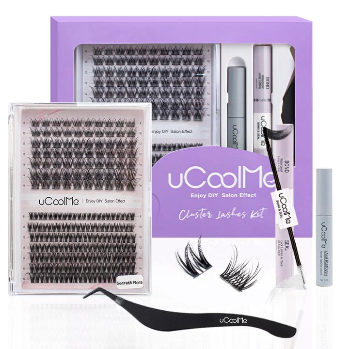 uCoolMe Lashes Kit, Super Hold Lashes Bond and Seal, Clusters Lash Glue Remover Easy to Apply at Home Eyelash Eyelashes