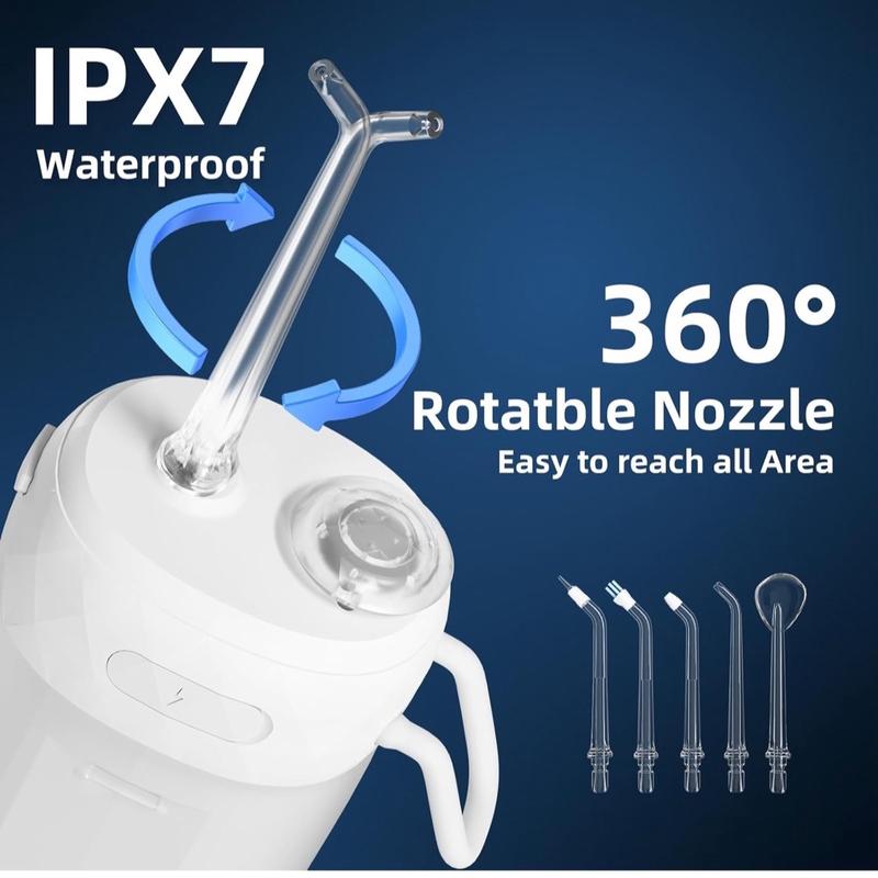 Portable Water Flosser for Teeth, Oral Irrigator, Cordless Mini Water Dental Flosser with Telescopic Water Tank, IPX7 Waterproof, Home & Travel Teeth Cleaner Picks for Teeth & Braces Care