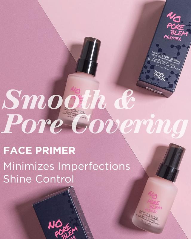 TOUCH IN SOL No Pore Blem Primer, 1.01 fl.oz(30ml) - Face Makeup Primer, Big Pores Perfect Cover, Skin Flawless and Glowing, Instantly Smooth Lines, Long Lasting Staying Pore Minimising Oil Control Long-lasting Hydrating High Coverage Cosmetic Moisturizer