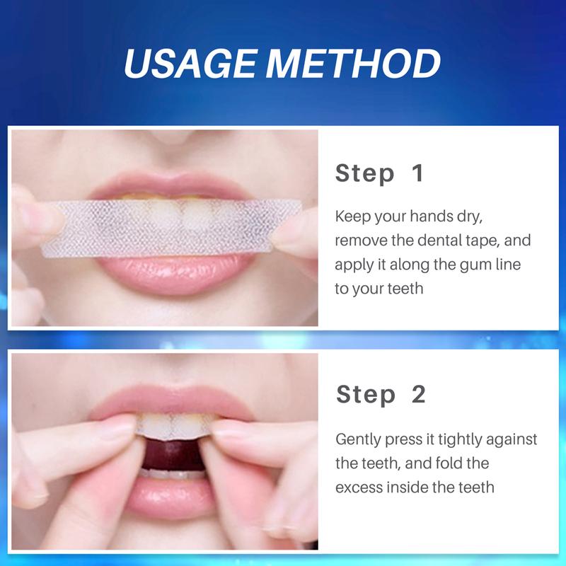 Tooth whitening strip, 7-day treatment, enamel safe tooth whitening for sensitive teeth, non-slip, drying strip technique