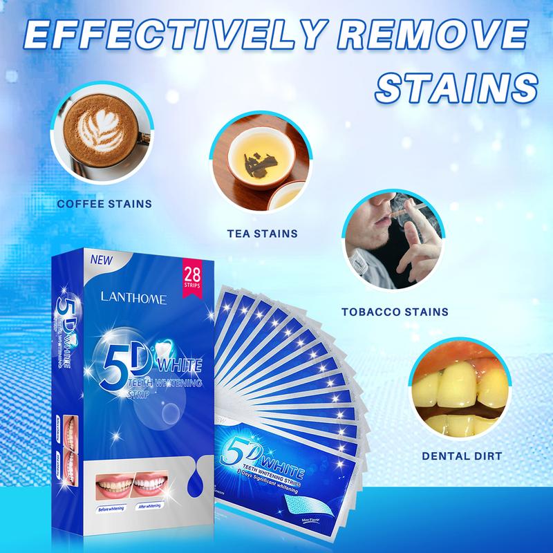 Tooth whitening strip, 7-day treatment, enamel safe tooth whitening for sensitive teeth, non-slip, drying strip technique