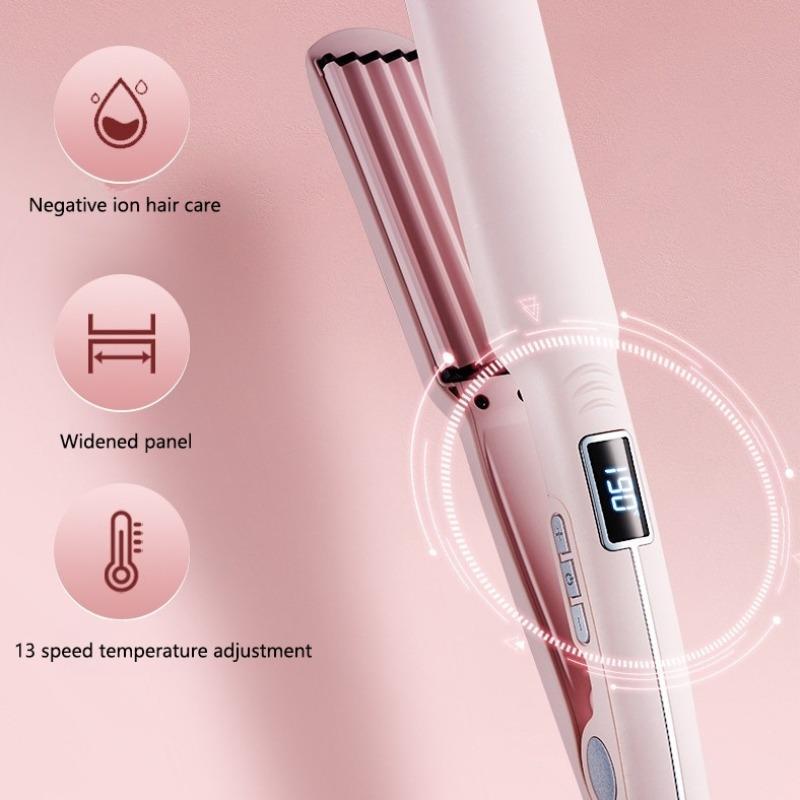 Professional Hair Straightener, 1 Box Ceramic Hair Straightener with Temperature Adjustable & LCD Display, Long-lasting Styling Flat Iron