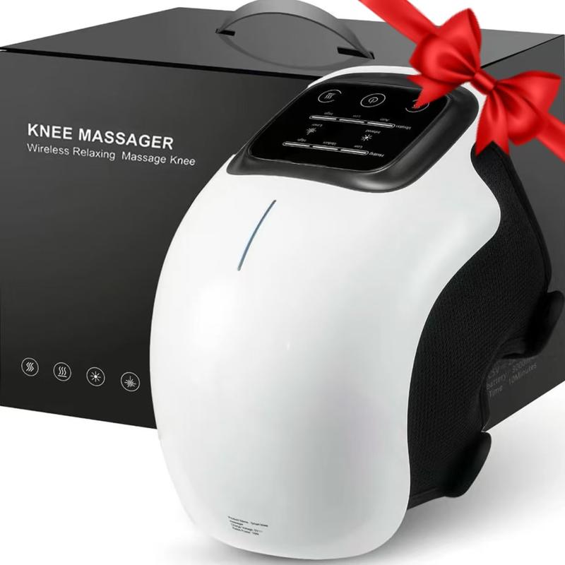 Cordless Knee Massager with Heat and Vibration,  LED Screen, Easy to Use, Adjustable Temperature, Portable Massager for Knee shoulder, Gift for Your parents