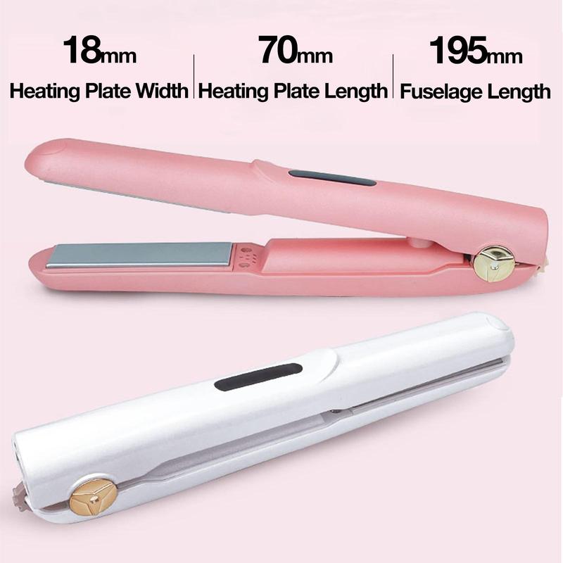 Portable Rechargeable Hair Straightener, USB Rechargeable Ceramic Hair Straightener with 1 Combe & 2 Clips, Hair Straightening Tool, Hairdressing Tool, Christmas Gift