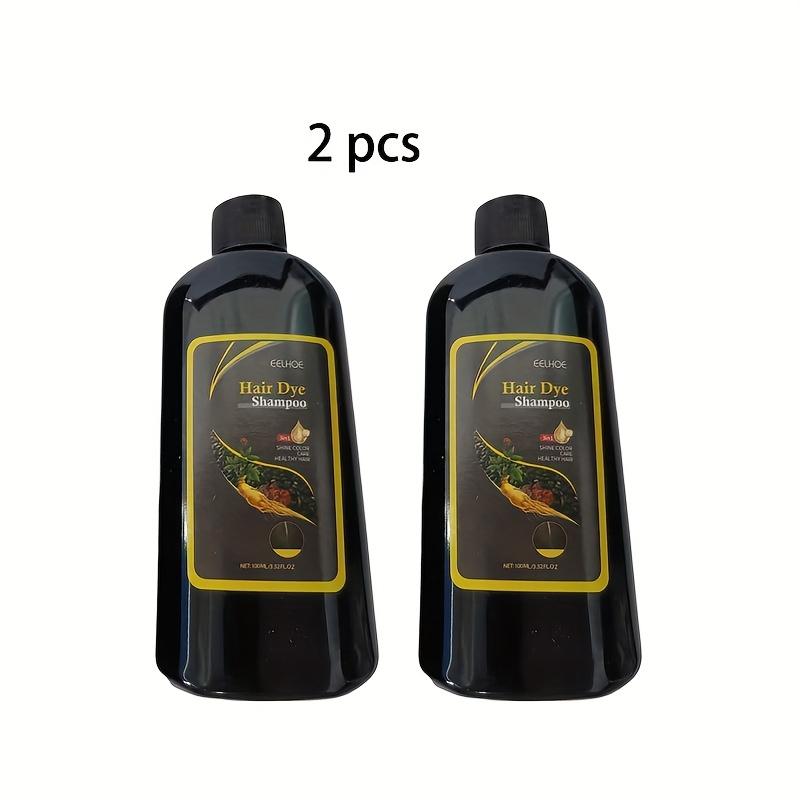 Black Hair Color Shampoo (100ml 3.52oz) 3 in 1 Hair Color Shampoo, Grey Coverage, Smoothing Shampoo