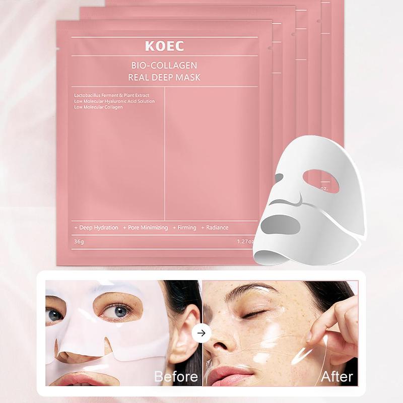 Collagen Overnight Mask, 1 Box 2 Boxes(4 Sheets box) Moisturizing & Nourishing Facial Mask, Deep Hydrating Firming Face Mask, Skin Care Product for Women