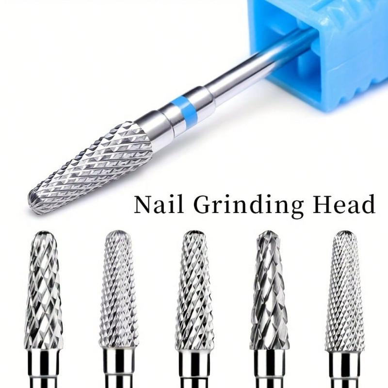 Nail Drill Bits, 5 Counts Tungsten Carbide Milling Cutter, Small Cone Cuticle Remover for Electric Nail File Cuticle Clean Tools