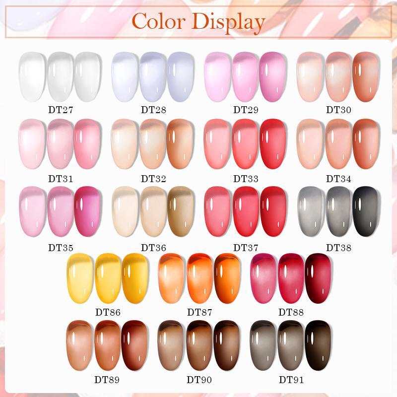 Jelly Crystal Gel Nail Polish Set, 26pcs Translucent Color Nail Gel with Sheer Ice Clear Effect, Nail Art & Nail Polish for Women & Girls, Christmas Gift