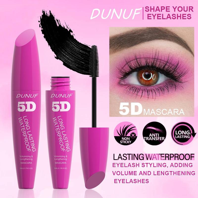 Waterproof Long Lasting Mascara, 1 Count Natural Curl Eyelashes Mascara, Eyelashes Lengthening Volumizing Defining, Professional Eye Makeup Products