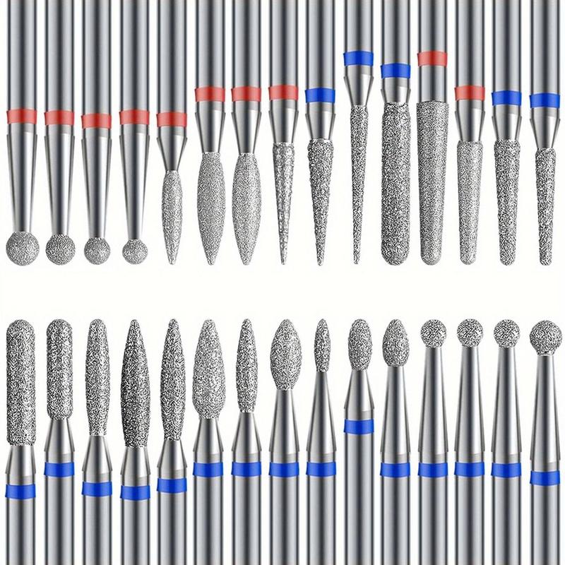 Nail Drill Bits Set, 30pcs set Tungsten Steel Professional Manicure Drill Set, Universal Diamond Drill Bits for Nails, Electric Drill, Manicure & Pedicure Tools