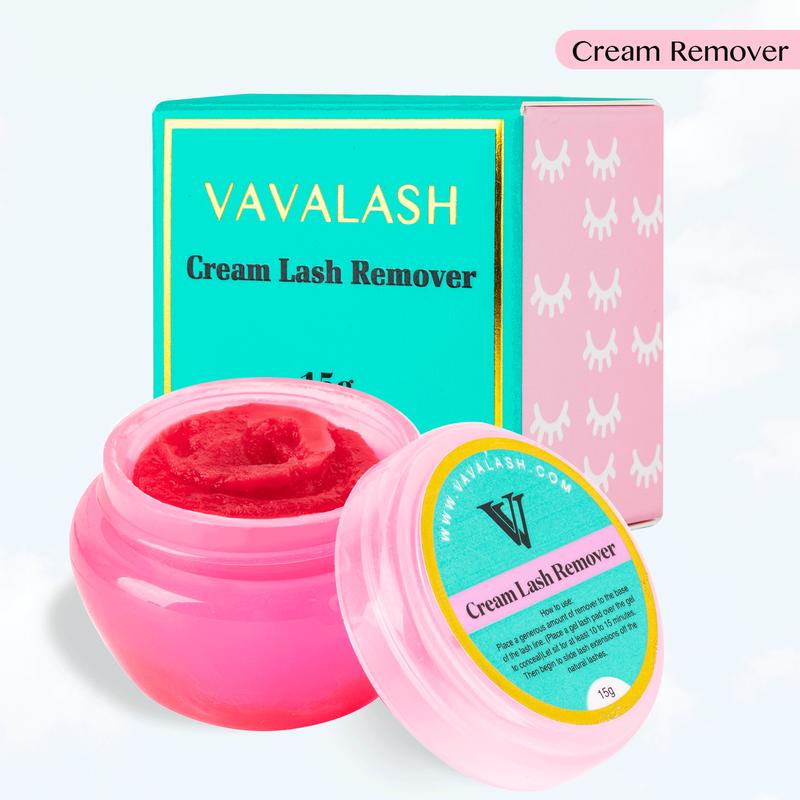 VAVALASH Cream Lash Remover, Gentle False Eyelashes Lash Adhesive Remover 15g Cleanser, Diva Fuffly Magic Individual Cluster Lash Kit, Wide Lash Band, Beginner Friendly, Waterproof Lash bond For Girls Beauty Makeup At Home Eyelashes Cosmetic