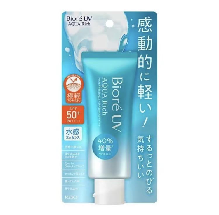 Kao Biore UV Aqua Rich Watery Essence SPF 50+ PA++++ Facial Lightweight Skincare Sunscreen Moisturize Comfort