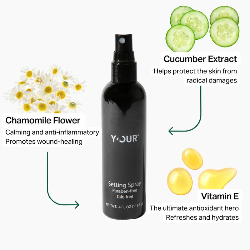 Silk Makeup Setting Spray by Y'OUR | Blurring & Long-wearing | Cooling & Refreshing | White Tea Extract | Lightweight