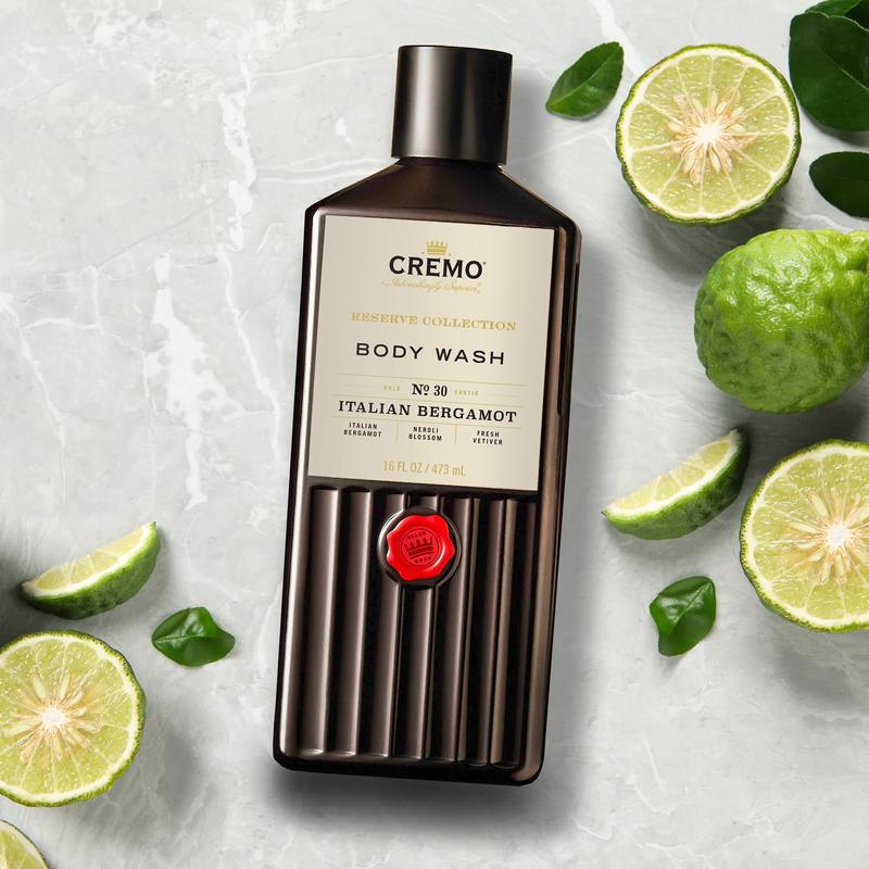 Cremo Rich-Lathering Italian Bergamot Body Wash for Men, Notes of Italian Bergamot, Neroli Blossom, and Fresh Vetiver 16 Fl Oz Body Care Fragrance