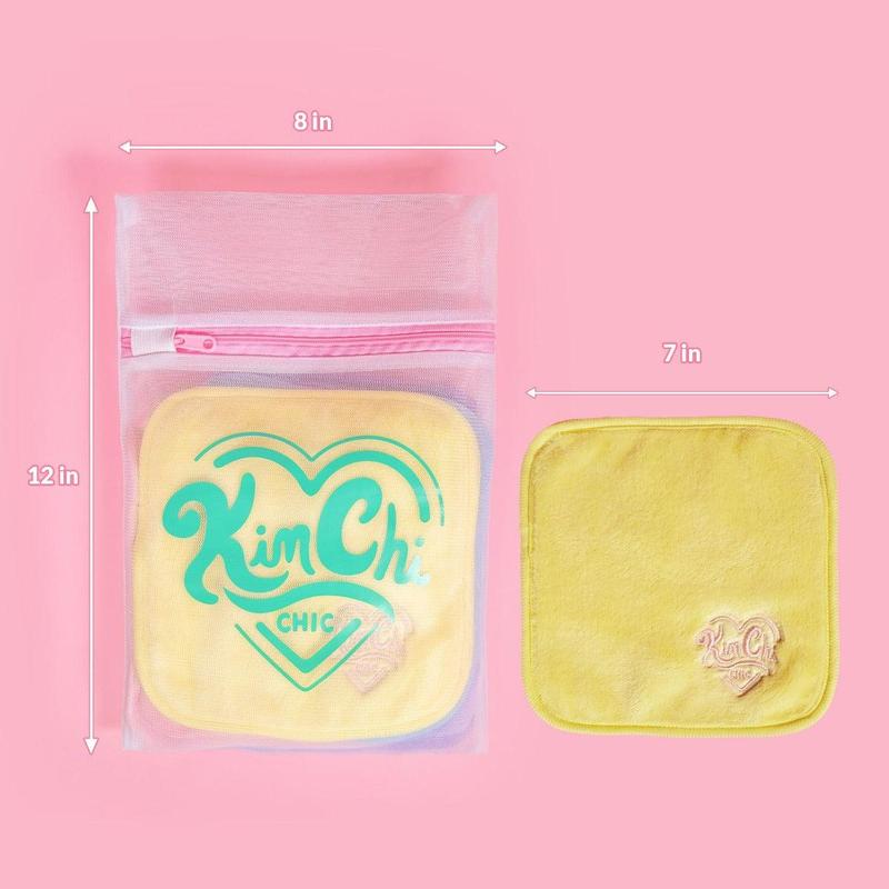 KimChi Chic Gentle Microfiber Makeup Removing Cloths - Set of 7, Cosmetic Makeup Remover & Exfoliation