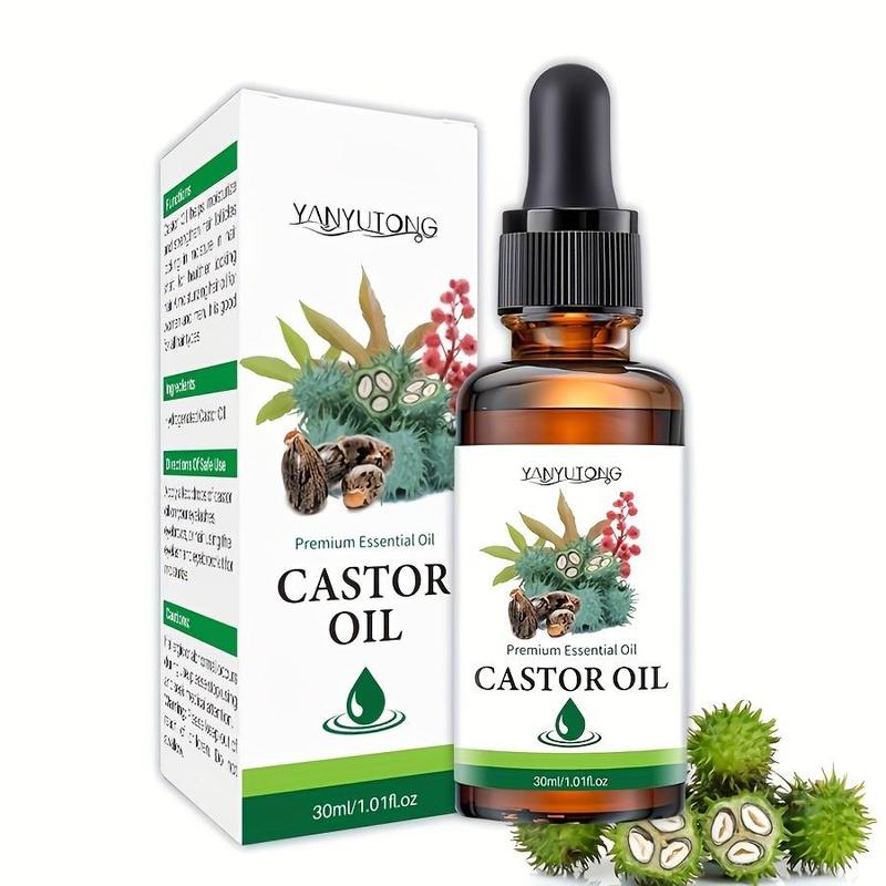 Castor Oil, Cold Pressed Unrefined Castor Oil for Dry Hairs, Skin & Nails, Deeply Moisturizing Hair Care Oil, Hair Care Product for Women & Men