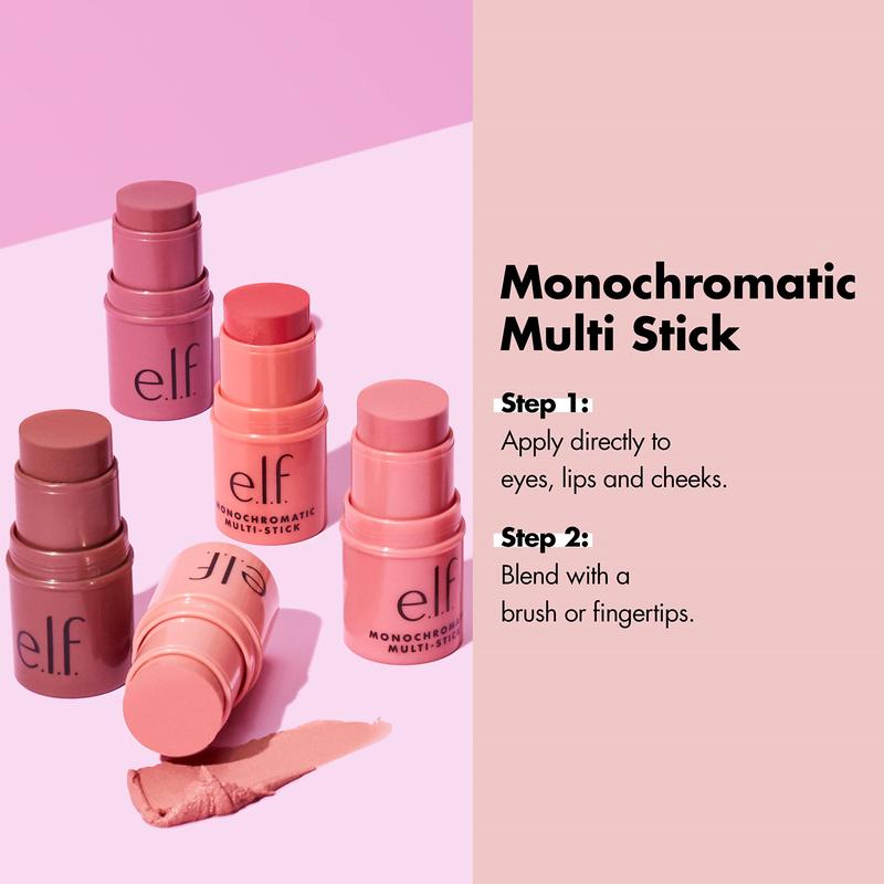 e.l.f. Monochromatic Multi Stick, Luxuriously Creamy & Blendable Color, For Eyes, Lips & Cheeks, Bronzed Cherry, 0.17 Oz