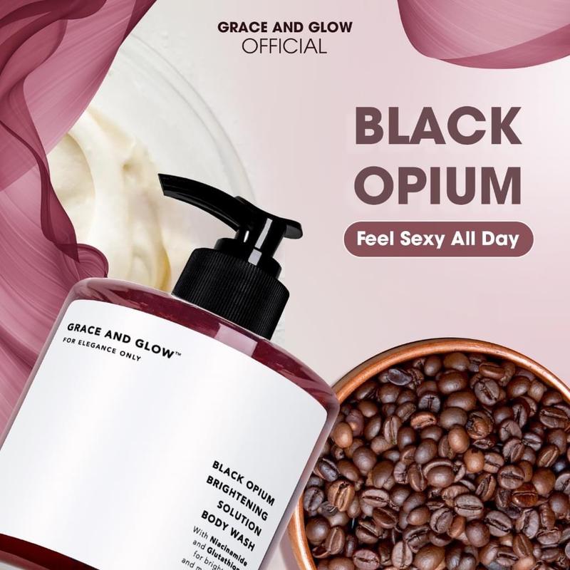 GRACE AND GLOW FOR ELEGANCE ONLY BODY WASH (Black Opium Brightening Solution Body Wash with Niacinamide for Brightening and Moisturizing)