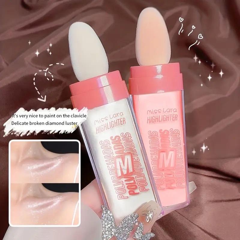 Glitter Highlighter Powder for Face & Body, Shimmering Pearly Face Highlighting Stick, Natural High Gloss Make Up Stick for Girls & Women, Makeup Accessories