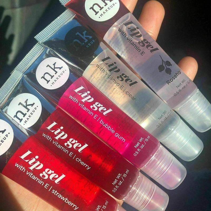 5 NK Hydrating Lip Gel - Vitamin E (Clear, Rosehip Oil, Bubble Gum, Cherry, Strawberry)