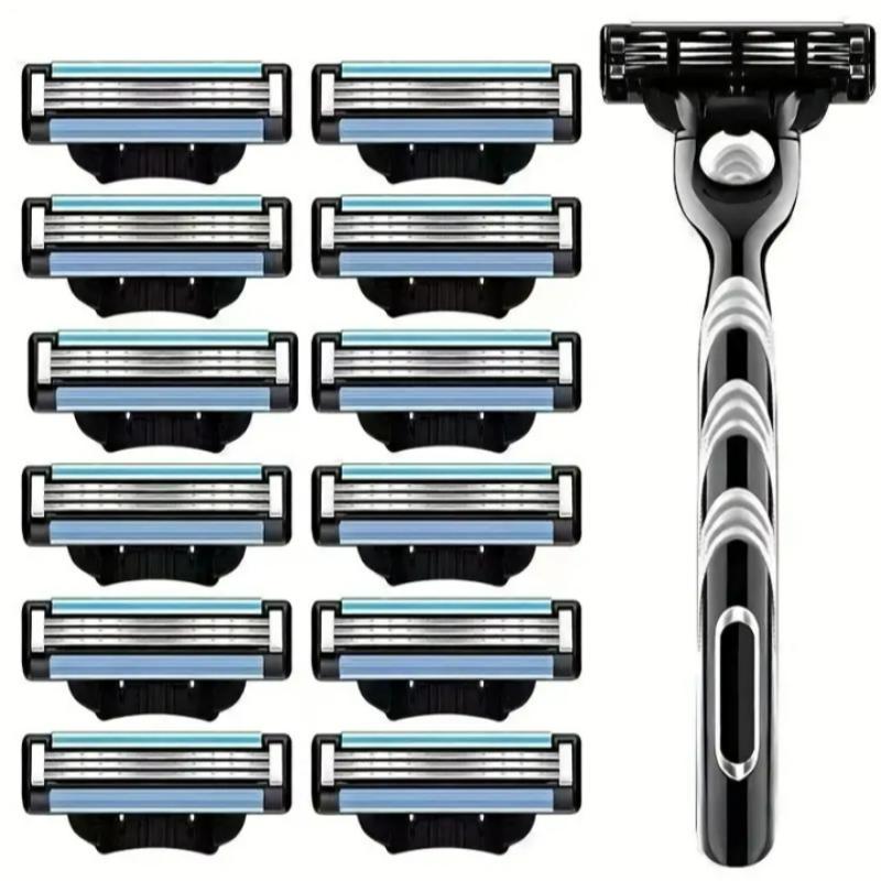 Comfort Safety Manual Beard Trimmer with Refill Blades, Classic Hand Held Mens Razors for Shaving, Beards Mustard Shaving Tool, Body Trimmer for Men