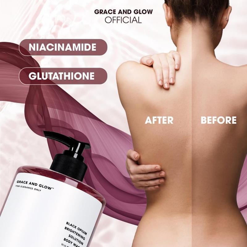 GRACE AND GLOW FOR ELEGANCE ONLY BODY WASH (Black Opium Brightening Solution Body Wash with Niacinamide for Brightening and Moisturizing)