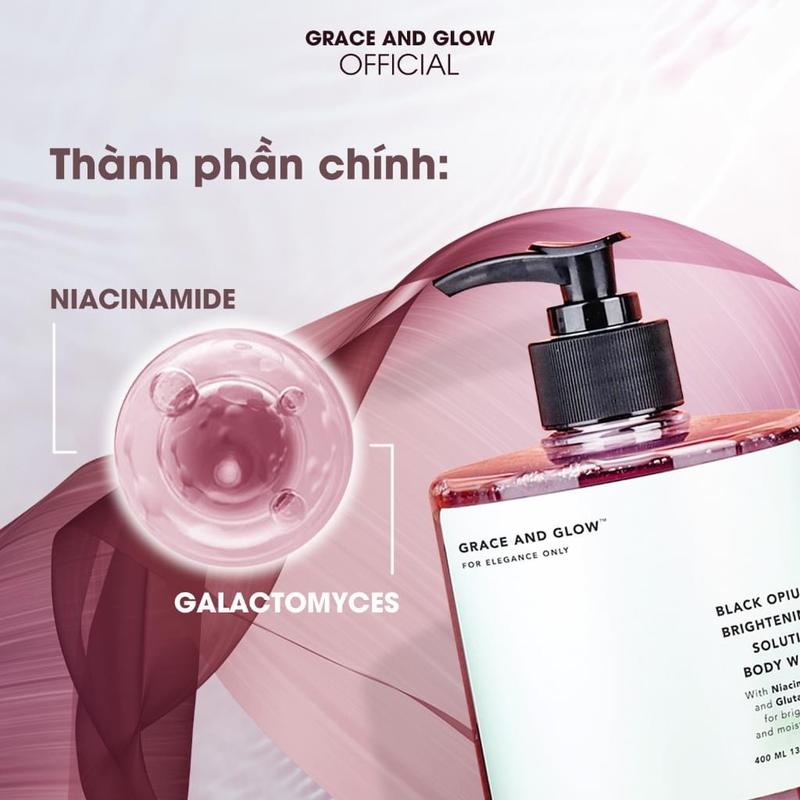 GRACE AND GLOW FOR ELEGANCE ONLY BODY WASH (Black Opium Brightening Solution Body Wash with Niacinamide for Brightening and Moisturizing)