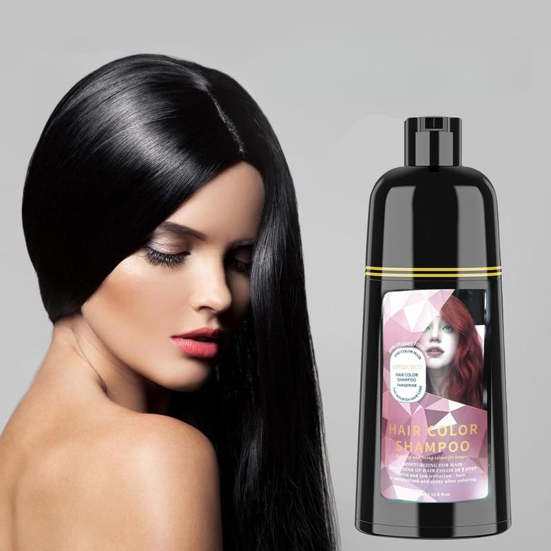 Unisex 500ml Black Hair Color Shampoo - Instant 3 in 1 - 99.9% Gray Hair Coverage - Herbal Ingredients - Multiple Colors Available - Plant Hair Dye - Haircare Summer Gift - Nourishing Conditioner  Cleanser Pack Pack