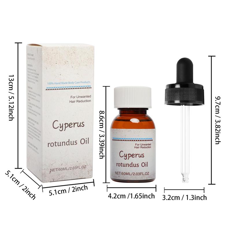 Cyperus Rotundus Oil, Cyperus Rotundus Oil for Hair Removal, Cyperus Oil 60ml Natural with Dropper, Reducing Body Hair Growth, Cyperus Oil Natural (1 2 Bottle)