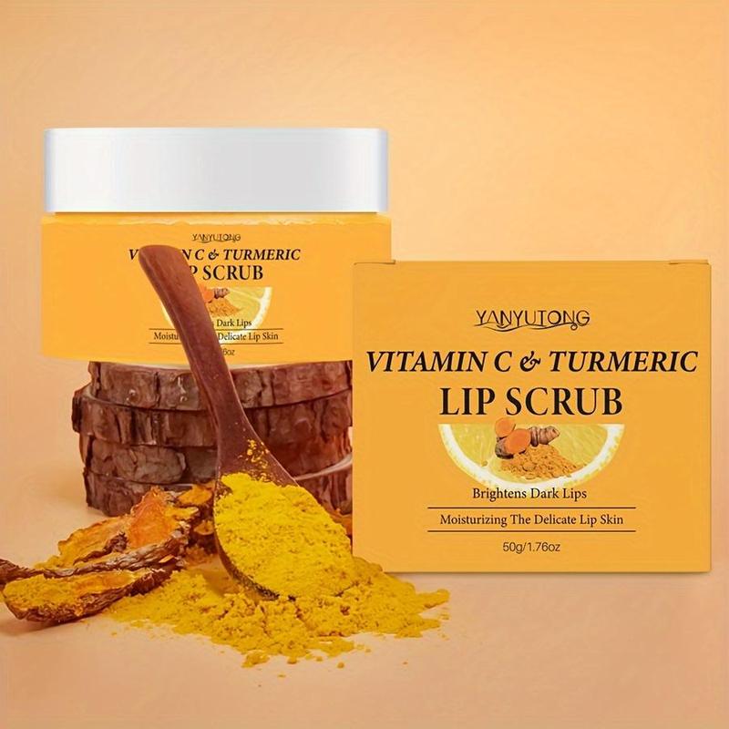 Vitamin C & Turmeric Lip Scrub, 2 Counts set Exfoliating Lip Scrub, Moisturizing Lip Care Product for Women & Girls