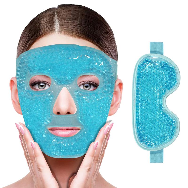 Gel Cooling Ice Mask, 1 Count  2 Counts Face Mask  Eye Mask, Reducing Puffiness, Soothing Dark Circles & Migraine Relief