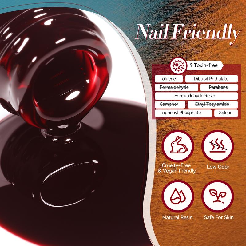 BORN PRETTY Christmas Jelly Gel Nail Polish Sheer Transparent Crystal Gel Nail Polish Brown Red Orange Green Blue Fall Winter Soak off Nail Polish Art Manicure DIY Home Salon Gift for Women 7ml Nail Care