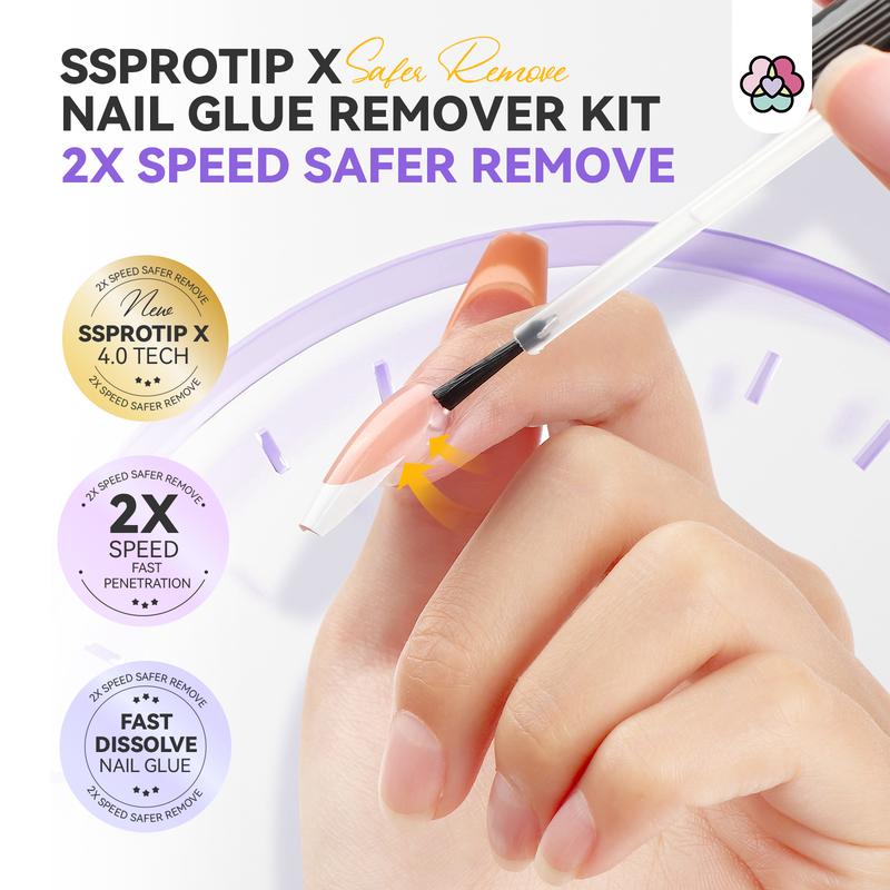 SAVILAND Fast Nail Glue Remover Kit: Press-on Nails Cuticle Oil Pen Vitamin E Castor Oil Complete with Cuticle Tools Nail care & Manicure treatments