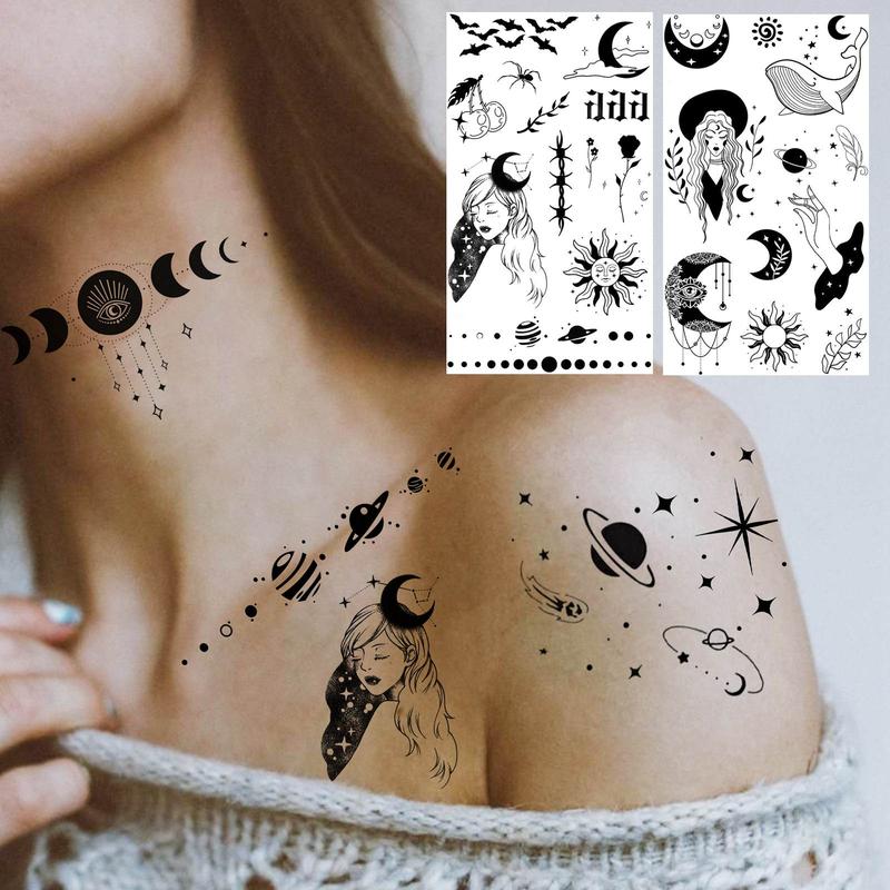 Mixed Style Abstract Pattern Temporary Tattoo Sticker, 15pcs set Waterproof Fake Tattoo Sticker, Body Art Decoration for Women & Men