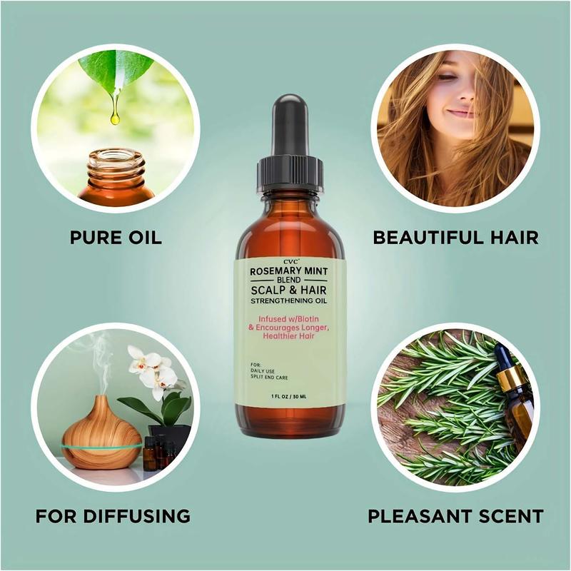 CVC Rosemary Mint Scalp & Hair Strengthening Oil | Boosts Hair Growth & Nourishes Scalp | Daily Split-End Care with Biotin