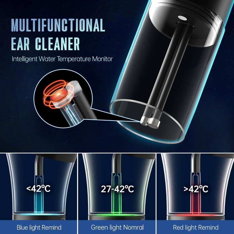 Morfone Ear Wax Removal, Electric Ear Cleaning Kit Effective & Safe Ear Cleaner Irrigation Flushing System 4 Pressure Modes for Ear Wax Buildup, Water Resistant Ear Cleaning Tool USB Rechargeable